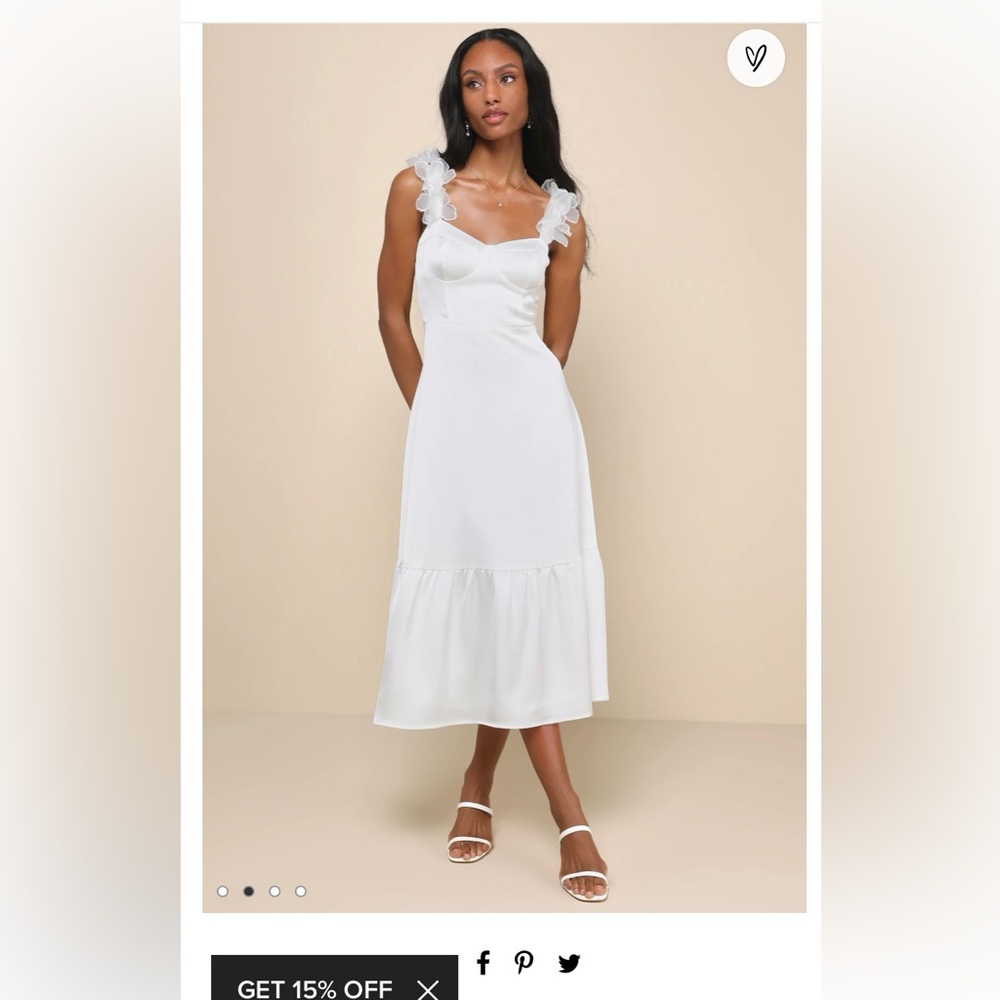 Lulus midi dress. White size small.